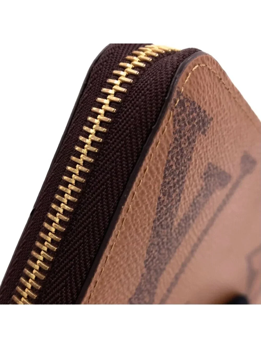 Louis Vuitton Zippy Wallet Monogram Giant Leather Brown Round Gold